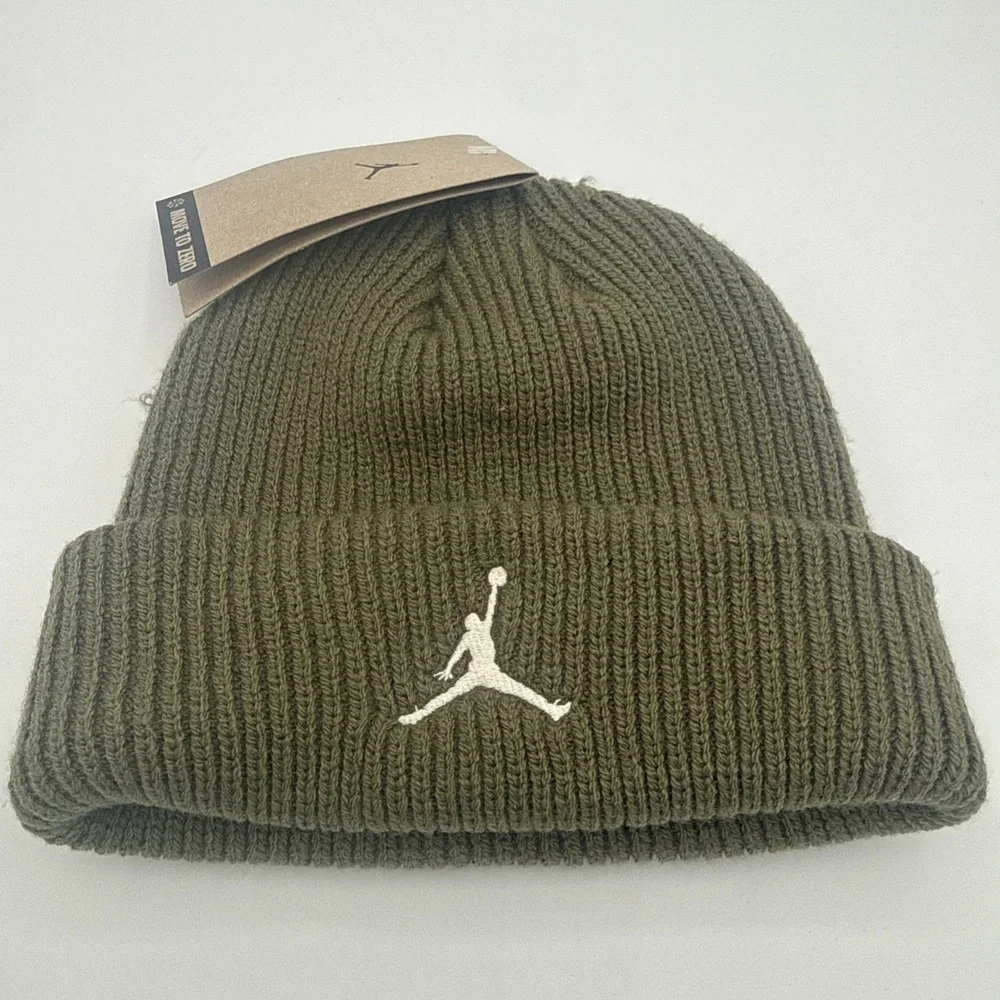 Nike Air Jordan Terra Beanie Jumpman Hat Green White Unisex One Size FZ2055-237